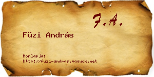 Füzi András névjegykártya
